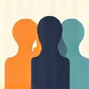 Group of diverse adults sharing insights in a supportive online forum