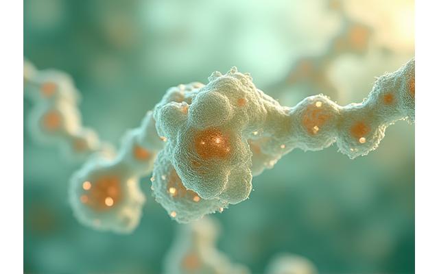 Elegant imagery of abstract molecular structure gently illuminated, representing 'Hormone Health Through the Decades.'